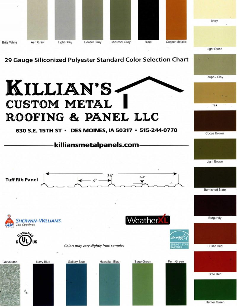 Tuff Rib Residential Metal Roofing Panels Killians Custom Metal